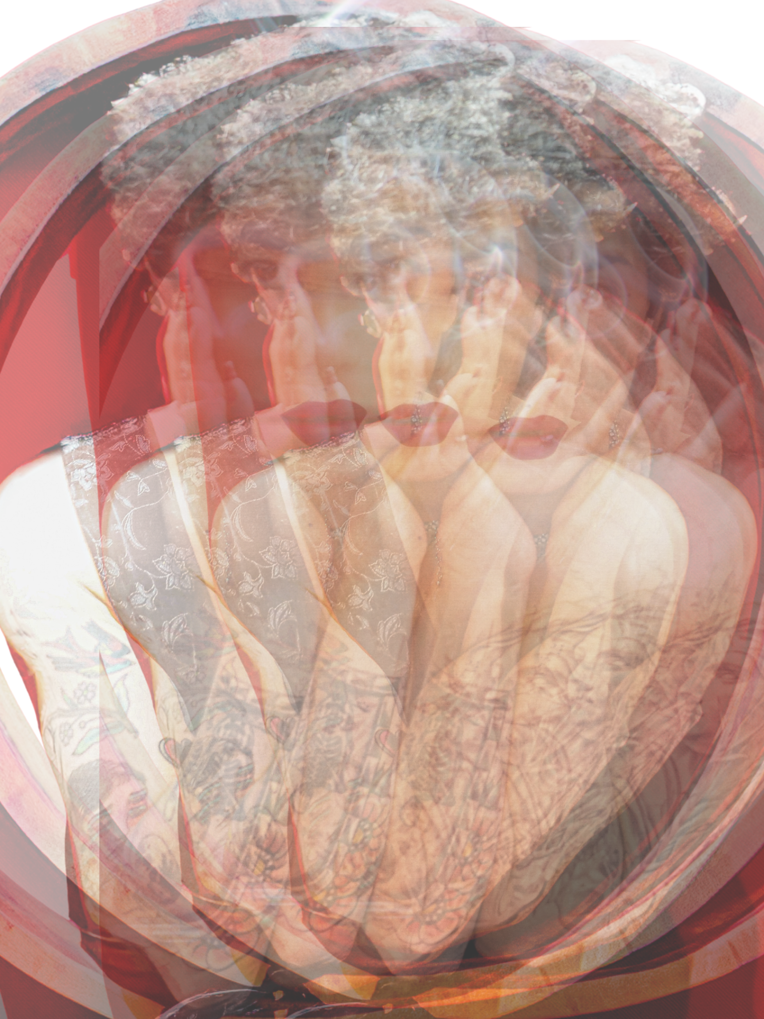 Layered self-portrait artwork from Epoch Cure
